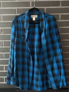 Duluth Trading blue & black flannel